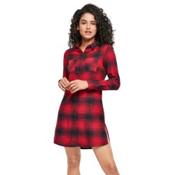 рокля,дамски,поли,и,рокли,urban,classics,check,long,sleeve,short,dress,red