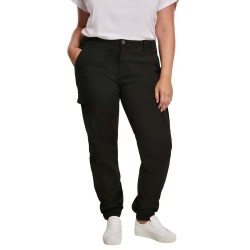 панталони,дамски,панталони,urban,classics,high,waist,cargo,pants,black,(black)