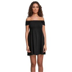 рокля,дамски,поли,и,рокли,urban,classics,smoked,off,short,sleeve,short,dress,black