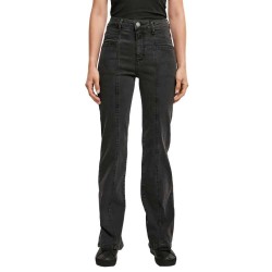 дънки,дамски,панталони,urban,classics,straight,slit,high,waist,jeans,black,washed,(black)