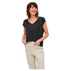 тениска,дамски,тениски,vila,modala,short,sleeve,v,neck,t,shirt,black,(black)