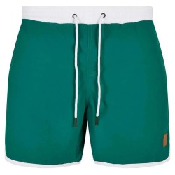 бански,гащета,мъжки,бански,костюми,urban,classics,retro,swimming,shorts,white,green,(green)