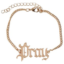 бижутерия,mister,tee,pray,chunky,bracelet,golden,(gold)