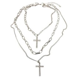 бижутерия,urban,classics,layering,cross,necklace,silver,(silver)