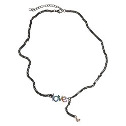 бижутерия,urban,classics,love,necklace,black,(gunmetal)