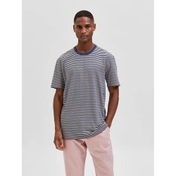 тениска,мъжки,тениски,selected,relax,butch,stripe,short,sleeve,t,shirt,navy,blue,(blue)