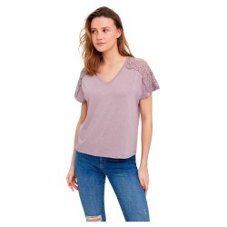 тениска,дамски,тениски,vero,moda,june,short,sleeve,v,neck,t,shirt,elderberry,(pink)