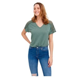 тениска,дамски,тениски,vero,moda,june,short,sleeve,v,neck,t,shirt,laurel,wreath,(green)