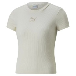 тениска,дамски,тениски,puma,classics,ribbed,slim,t,shirt,beige,(multicolor)