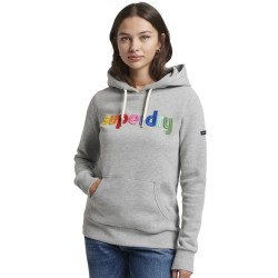 Суичър Superdry Vintage Cl Rainbow hoodie - Grey (Grey Marl) суичър,дамски,блузи,superdry,vintage,cl,rainbow,hoodie,grey,(grey,marl)
