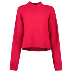 блуза,дамски,пуловери,дамски,плетени,дрехи,superdry,vintage,essential,mock,neck,sweater,hot,pink,(red)