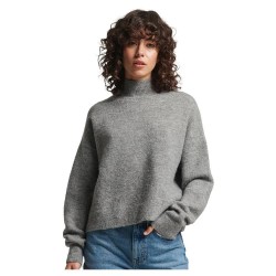 блуза,дамски,пуловери,дамски,плетени,дрехи,superdry,vintage,essential,mock,neck,sweater,light,grey,marl,(grey)