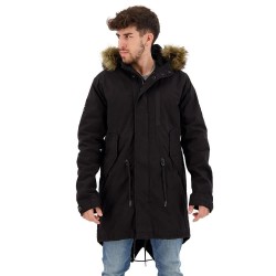 яке,мъжки,якета,superdry,vintage,miltry,faux,fur,jacket,black