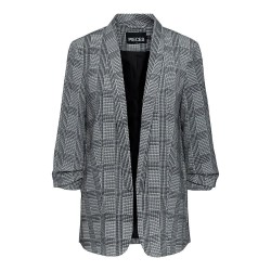 сако,дамски,сака,pieces,boss,3,4,printed,blazer,black,aop,check,(grey)