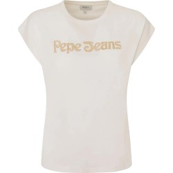 тениска,дамски,тениски,pepe,jeans,carli,short,sleeve,t,shirt,beige,(mousse)