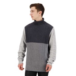 блуза,мъжки,пуловери,g,star,cable,color,block,loose,turtle,neck,sweater,grey