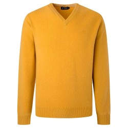 блуза,мъжки,пуловери,hackett,lambswool,v,neck,sweater,yellow,(honey,gold)
