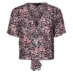 сако,дамски,блузи,дамски,ризи,vero,moda,easy,tie,short,sleeve,blouse,multicolor,(navy,blazer,aop,issa)
