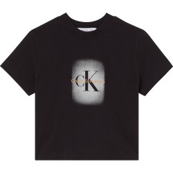 бебешка,тениска,дамски,тениски,calvin,klein,jeans,spray,monologo,baby,short,sleeve,t,shirt,black