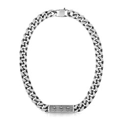 бижутерия,guess,23,curb,4dc,frame,as,necklace,11,mm,silver