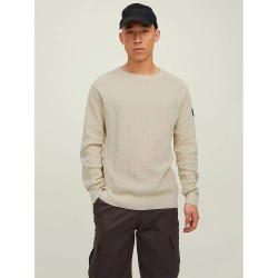блуза,мъжки,пуловери,jack,&,jones,classic,waffle,sweater,moonbeam,(beige)