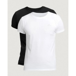 тениска,мъжки,тениски,gant,901002108111,short,sleeve,t,shirt,2,units,black,(black,white)