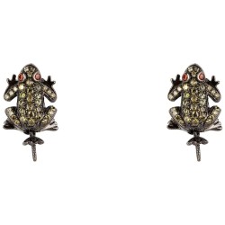 бижутерия,lancaster,jla,ear,frog3,earrings,golden,(green,ip,black)
