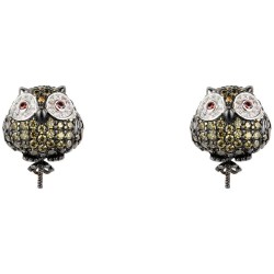 бижутерия,lancaster,jla,ear,owl,3,earrings,golden,(green,ip,black)