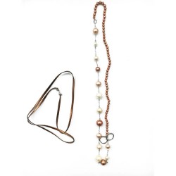 бижутерия,misaki,qcrnterramult,necklace,golden,(pink,beige)