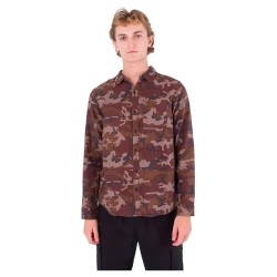 риза,с,дълъг,ръкав,мъжки,ризи,hurley,portland,organic,long,sleeve,shirt,brown,(olive)