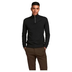 блуза,мъжки,пуловери,jack,&,jones,emil,half,zip,sweater,black,(black)