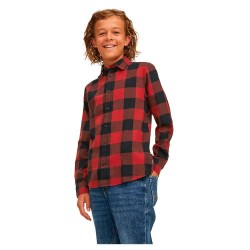 риза,с,дълъг,ръкав,детски,ризи,jack,&,jones,gingham,twill,long,sleeve,shirt,brick,red,(red)