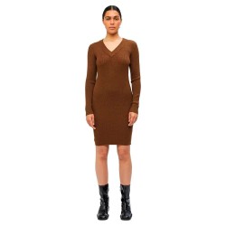 рокля,дамски,поли,и,рокли,object,fae,thess,long,sleeve,dress,brown,(dark,earth,detail,melange)
