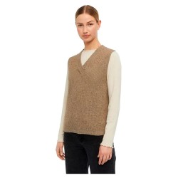 потник,дамски,пуловери,дамски,плетени,дрехи,object,malena,knitted,vest,brown,(fossil,detail,melange)