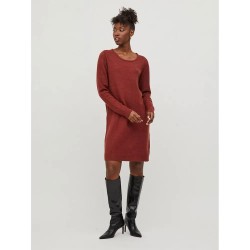 рокля,дамски,поли,и,рокли,vila,ril,14042768,long,sleeve,dress,brown,(fired,brick,detail,dark,melange)