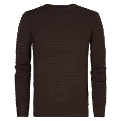 блуза,мъжки,пуловери,petrol,industries,m,3020,kwr269,round,neck,sweater,brown