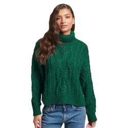 блуза,дамски,пуловери,дамски,плетени,дрехи,superdry,vintage,cable,knit,high,neck,sweater,green