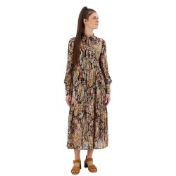 Рокля Superdry Studios Tiered Midi dress - Brown (Paisley Print) рокля,дамски,поли,и,рокли,superdry,studios,tiered,midi,dress,brown,(paisley,print)