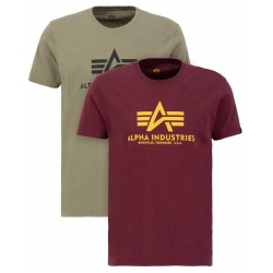 тениска,мъжки,тениски,alpha,industries,basic,short,sleeve,t,shirt,2,units,green,red,(olive,burgundy)