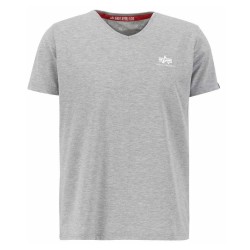 тениска,мъжки,тениски,alpha,industries,basic,small,logo,short,sleeve,v,neck,t,shirt,grey,(grey,heather)