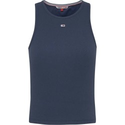 Тениска Tommy jeans Essential Rib sleeveless T-shirt - Blue (Twilight Navy) тениска,мъжки,тениски,дамски,тениски,tommy,jeans,essential,rib,sleeveless,t,shirt,blue,(twilight,navy)