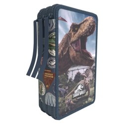 канцеларски,принадлежности,cyp,brands,jurassic,world,triple,pocket,pencil,case,multicolor,(gray)