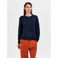 Жилетка Selected Lulu cardigan - Blue (Dark Sapphire / Detail Melange) жилетка,дамски,пуловери,дамски,плетени,дрехи,selected,lulu,cardigan,blue,(dark,sapphire,detail,melange)