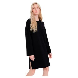 рокля,дамски,поли,и,рокли,vero,moda,gold,needle,wide,long,sleeve,short,dress,black,(black)