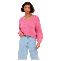 блуза,дамски,пуловери,дамски,плетени,дрехи,vero,moda,maybe,v,neck,sweater,pink,(hot,pink)