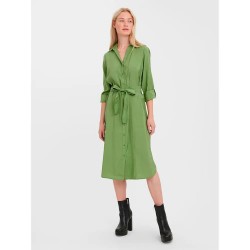 рокля,дамски,поли,и,рокли,vero,moda,bell,calf,woven,long,sleeve,dress,green,(loden,frost)