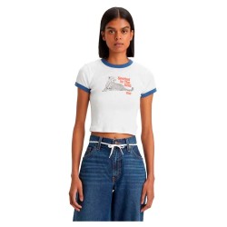 дамски,топове,levi´s,®,graphic,ringer,mini,top,spotted,in,the,wild,bright,white,blue,collar,(white)
