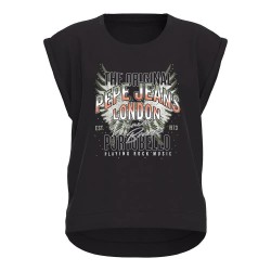 тениска,дамски,тениски,pepe,jeans,orlene,short,sleeve,t,shirt,black,(grey)