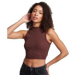 потник,дамски,топове,superdry,cropped,mock,neck,sleeveless,top,brown,chicory,coffee,(brown)
