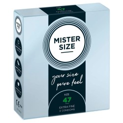 хигиена,тяло,mister,size,smooth,extra,fine,size,47,condoms,3,units,silver,(clear)